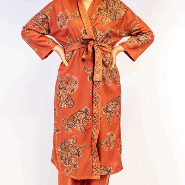 Kimono en broek set – Bruin/oranjekimonoShoppenvooriedereen