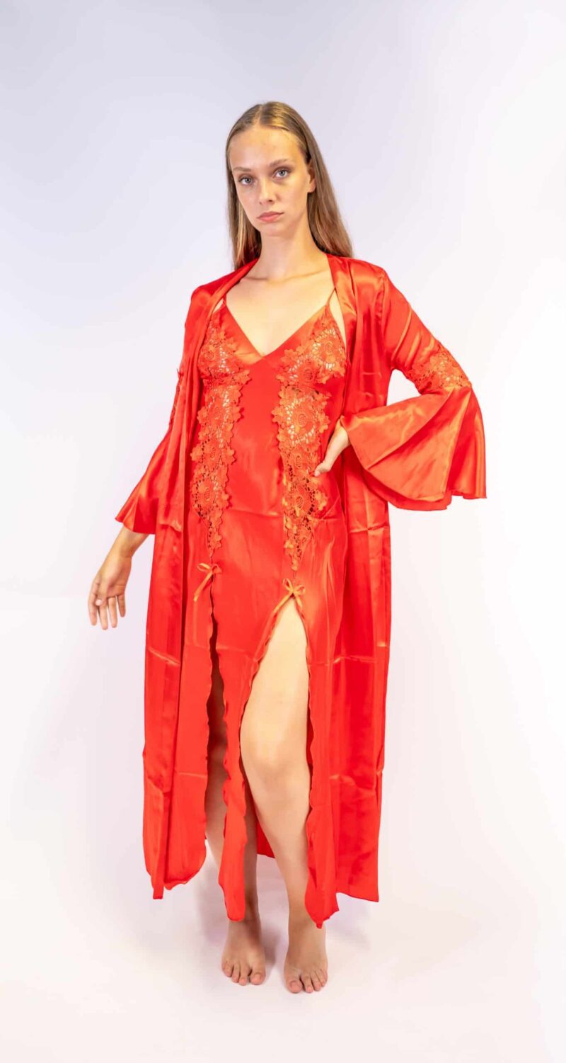 Nachtjurk met kimono – roodNachtjurkShoppenvooriedereen