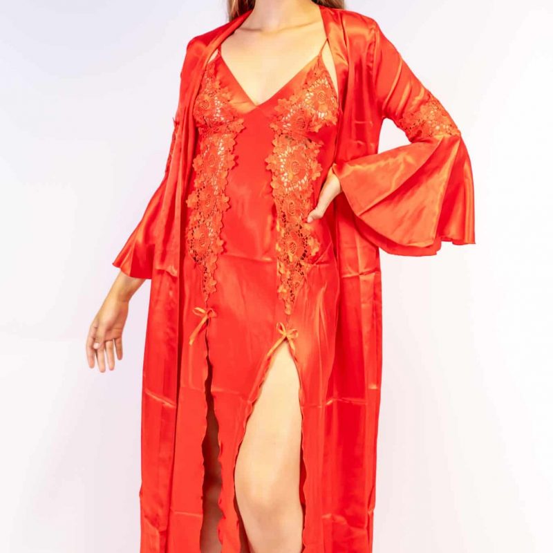 Nachtjurk met kimono – roodNachtjurkShoppenvooriedereen