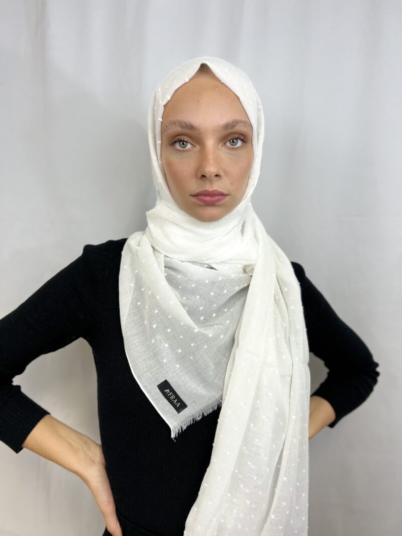 Punto Bianco- Wit Scarf Hijabscarf Hijabshoppenvooriedereen
