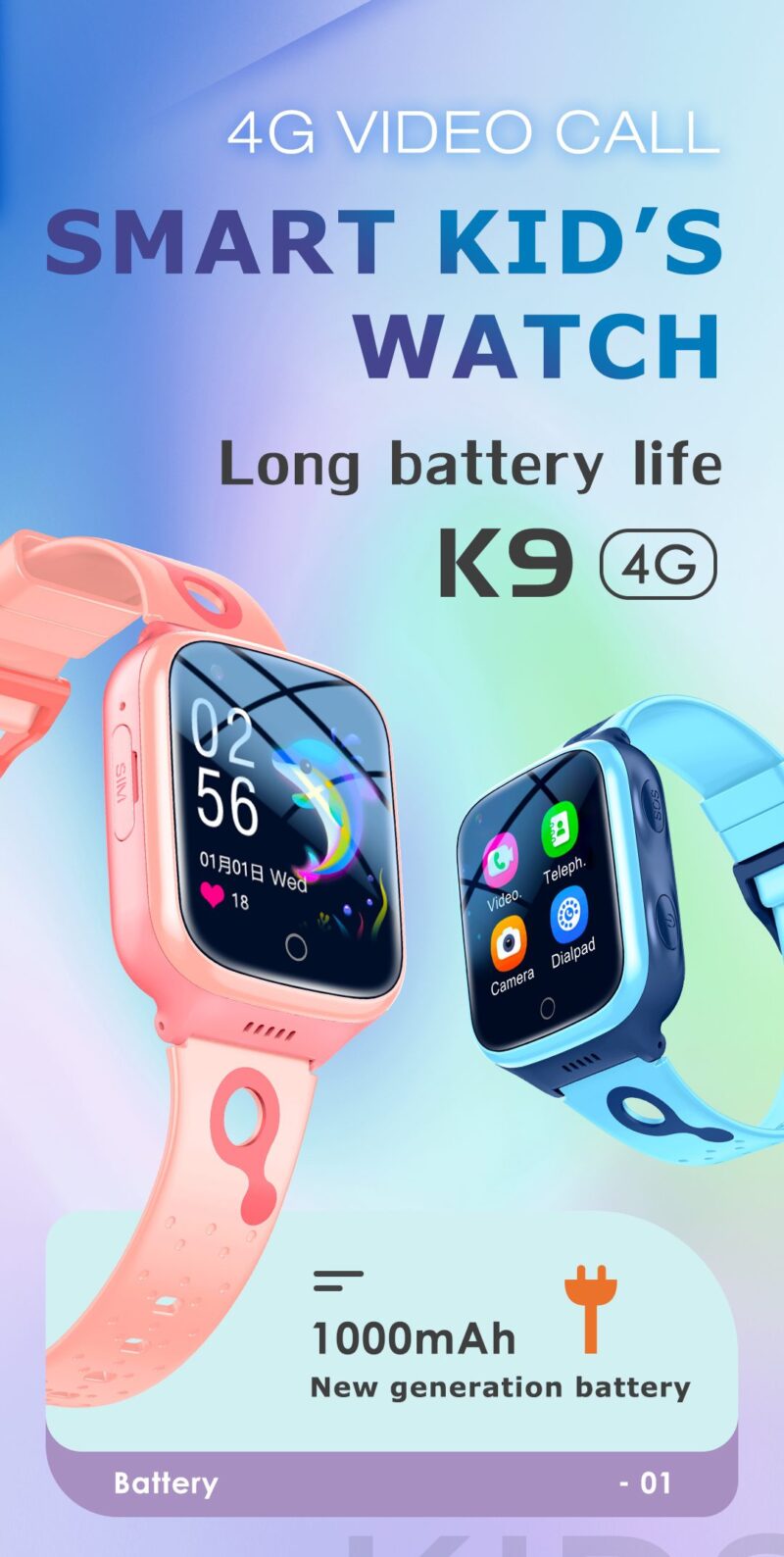 Kinderen smartwatch met gps tracker, met een batterij capaciteit van 1000mahsmartwatch, smartwatch voor kinderen met gpsShoppenvooriedereen